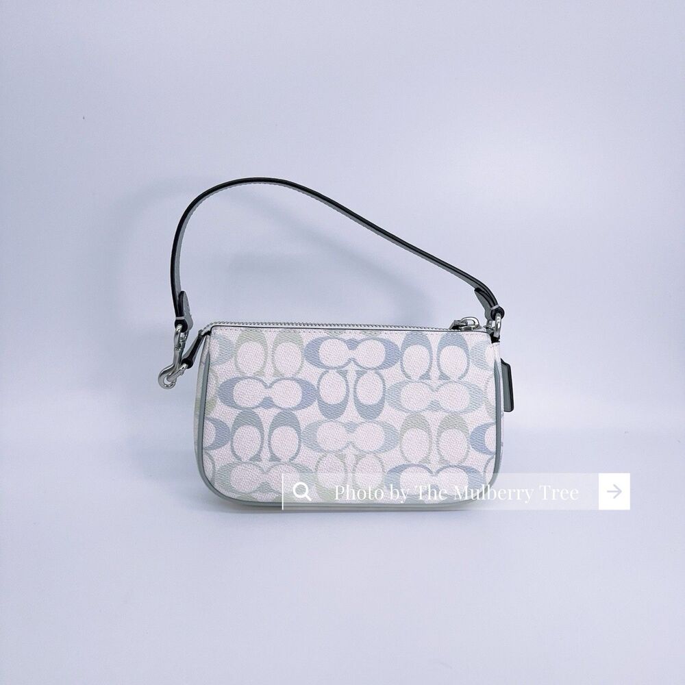 Coach CDW29 Nolita 19 In Pretty Signature Canvas Chalk Blue Wristlet Purse Bag - Picture 3 of 8